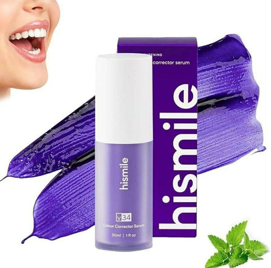 V34 Colour Corrector Serum - Teeth Whitening Purple Toothpaste 30ml - 1 Pack